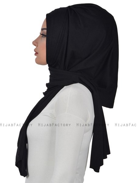 Tamara - Svart Praktisk Bumull Hijab