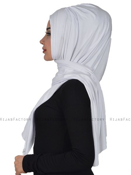 Tamara - Hvit Praktisk Bumull Hijab