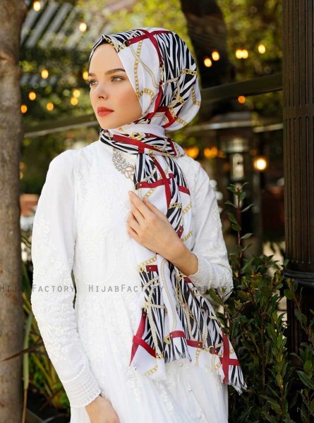 Amapola - Bordeaux Mønstret Hijab - Sal Evi