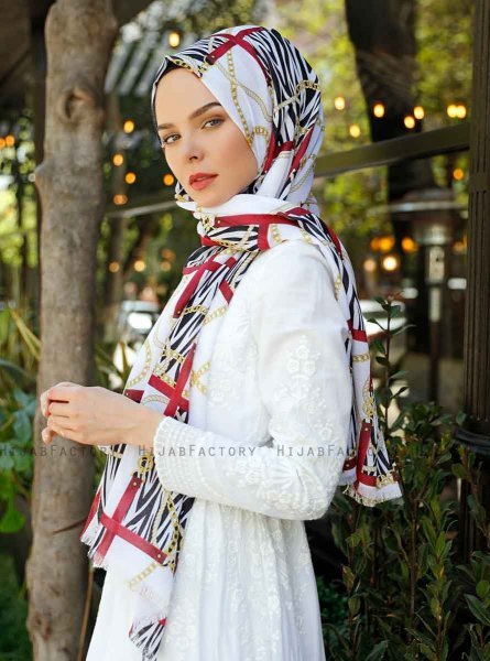 Amapola - Bordeaux Mønstret Hijab - Sal Evi