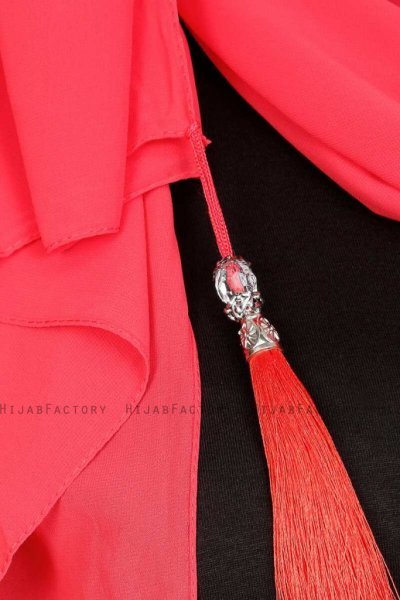 Vahide Hallonröd Crepe Chiffon Hijab 4A1841e