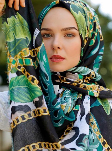 Yamileth - Grønn Mønstret Hijab - Sal Evi
