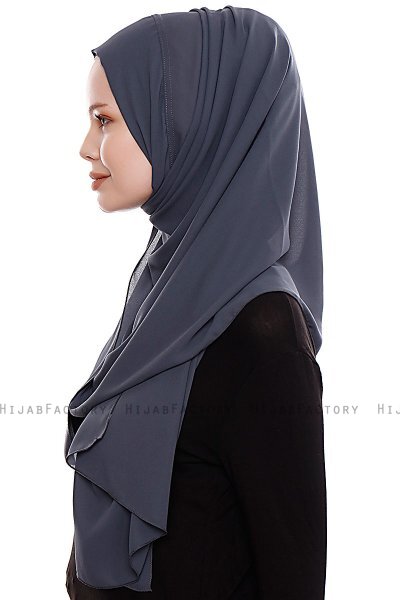 Yara - Anthracite Praktisk One Piece Crepe Hijab