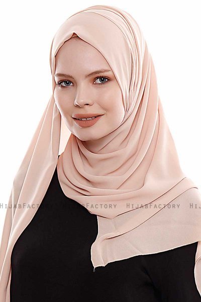 Yara - Beige Praktisk One Piece Crepe Hijab
