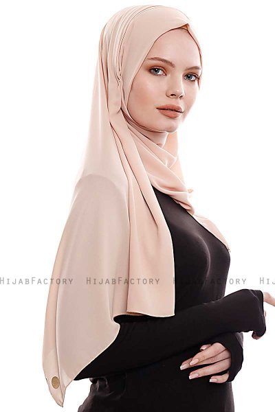 Yara - Beige Praktisk One Piece Crepe Hijab