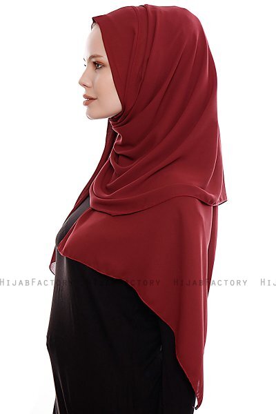Yara - Bordeaux Praktisk One Piece Crepe Hijab