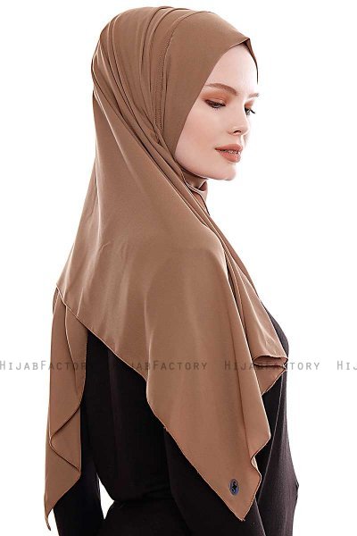 Yara - Brun Praktisk One Piece Crepe Hijab