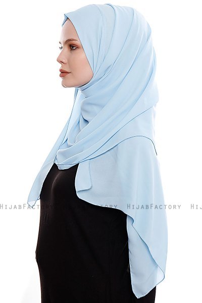 Yara - Lyseblå Praktisk One Piece Crepe Hijab