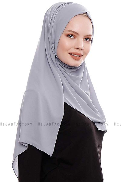 Yara - Mørk Grå Praktisk One Piece Crepe Hijab