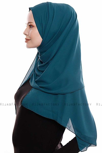 Yara - Mørk Grønn Praktisk One Piece Crepe Hijab