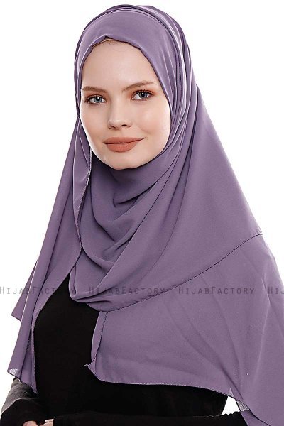 Yara - Plomme Praktisk One Piece Crepe Hijab