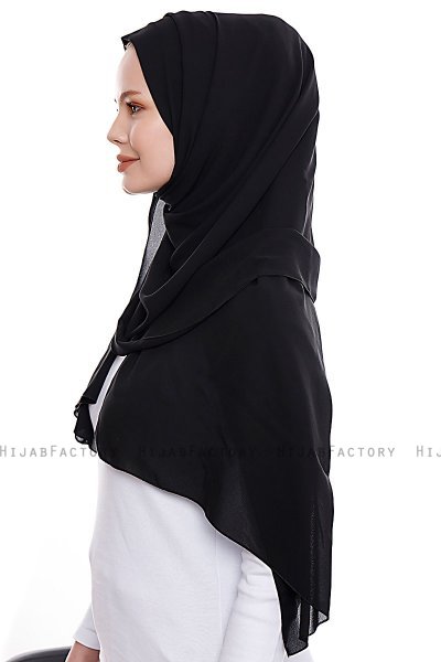 Yara - Svart Praktisk One Piece Crepe Hijab