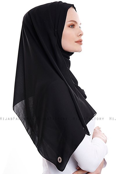 Yara - Svart Praktisk One Piece Crepe Hijab