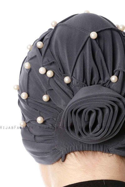 Yaren - Antrasitt Crepe Chiffon Turban - Sehr-i Sal