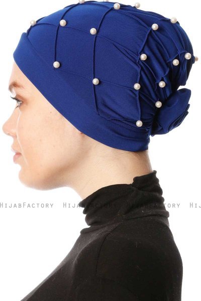Yaren - Blå Crepe Chiffon Turban - Sehr-i Sal