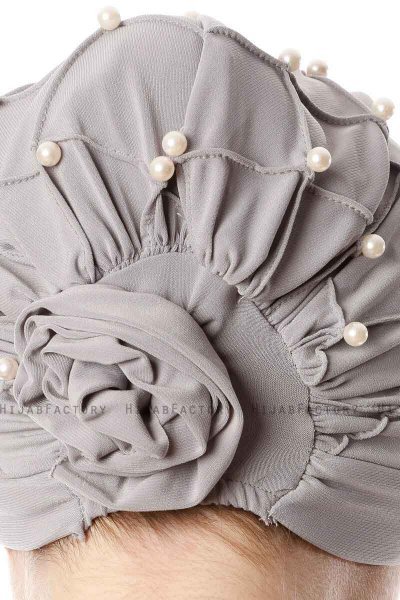 Yaren - Grå Crepe Chiffon Turban - Sehr-i Sal