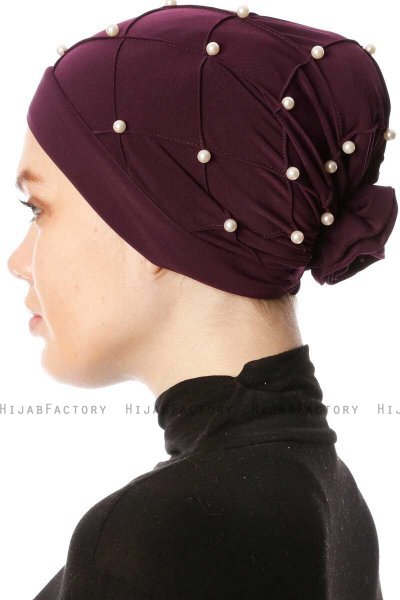 Yaren - Lilla Crepe Chiffon Turban - Sehr-i Sal