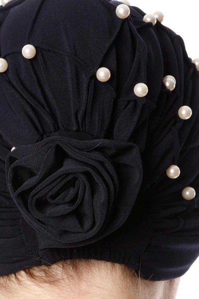 Yaren - Marineblå Crepe Chiffon Turban - Sehr-i Sal