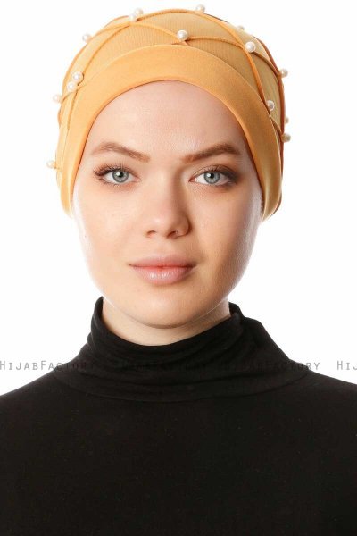 Yaren - Sennepsgul Crepe Chiffon Turban - Sehr-i Sal