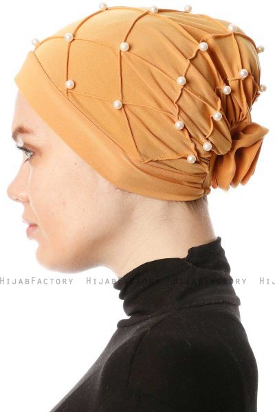 Yaren - Sennepsgul Crepe Chiffon Turban - Sehr-i Sal