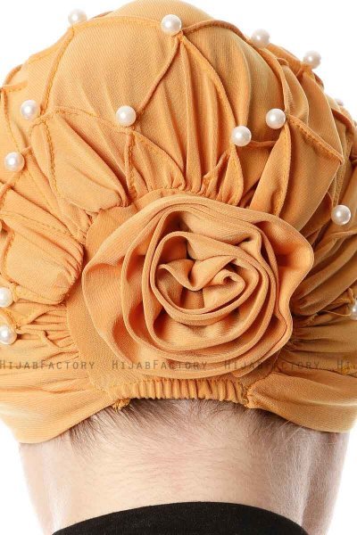 Yaren - Sennepsgul Crepe Chiffon Turban - Sehr-i Sal