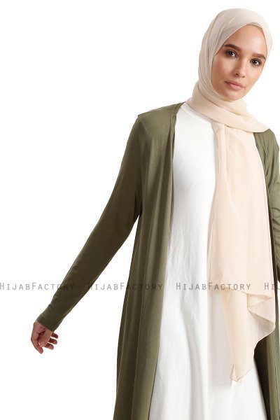 Yasmin - Khaki Lang Cardigan