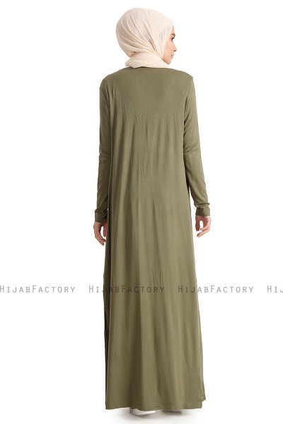 Yasmin - Khaki Lang Cardigan