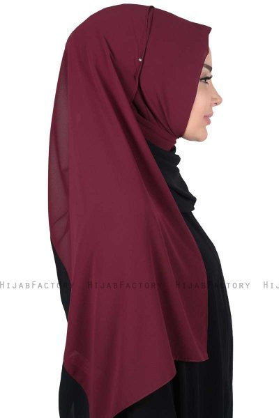 Ylva - Plomme & Svart Praktisk Chiffon Hijab