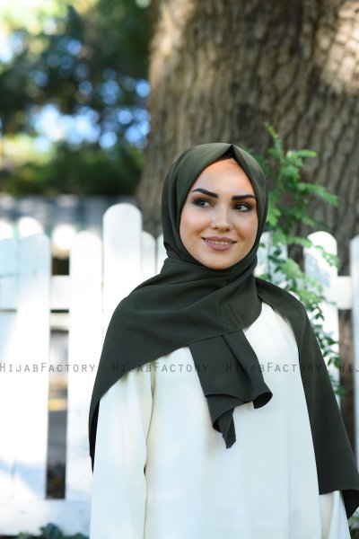Zahra - Mørk Khaki Crepe Hijab - Mirach