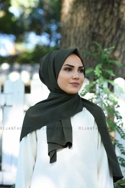 Zahra - Mørk Khaki Crepe Hijab - Mirach