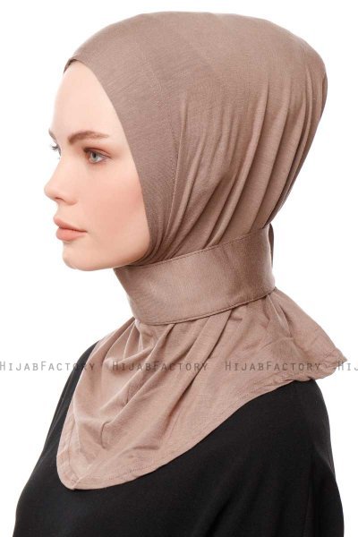Zeliha - Mørk Taupe Praktisk Viskos Hijab
