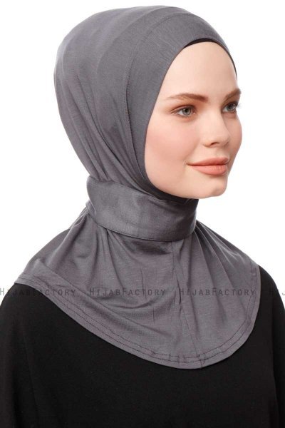 Zeliha - Mørk Grå Praktisk Viskos Hijab