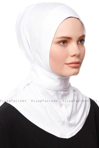 Zeliha - Hvit Praktisk Viskos Hijab