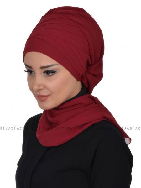 Zoe Bordeaux Chiffon Turban Ayse Turban 322807d