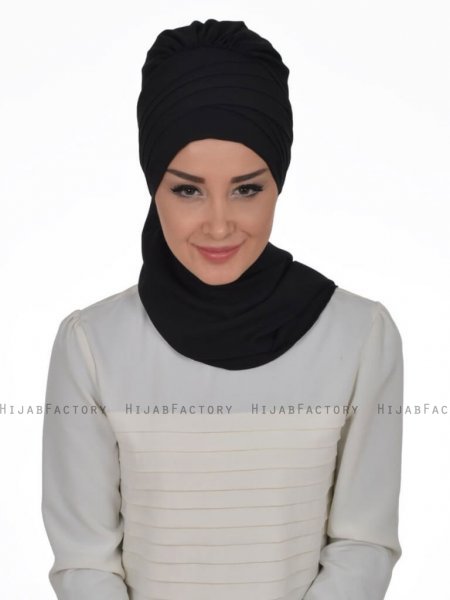 Zoe Svart Chiffon Turban Ayse Turban 322801b