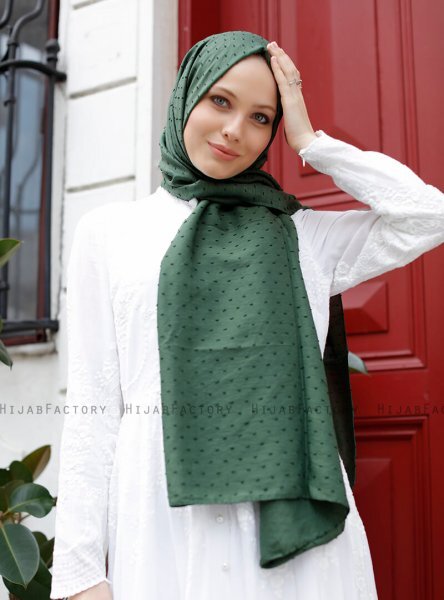 Malika - Mørk Grønn Hijab - Sal Evi