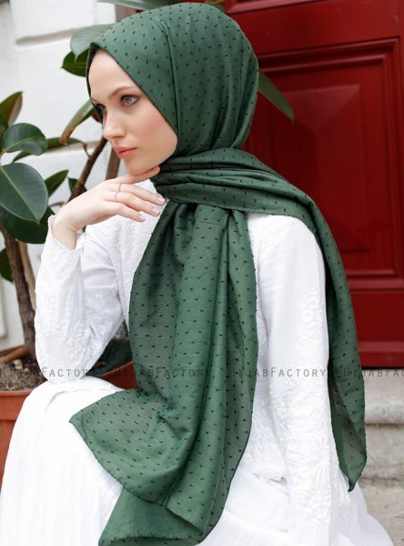 Malika - Mørk Grønn Hijab - Sal Evi