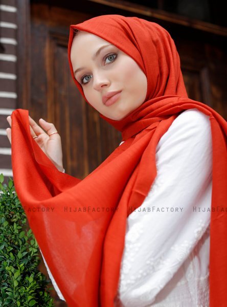 Zaina - Mursteinsrød Hijab - Sal Evi