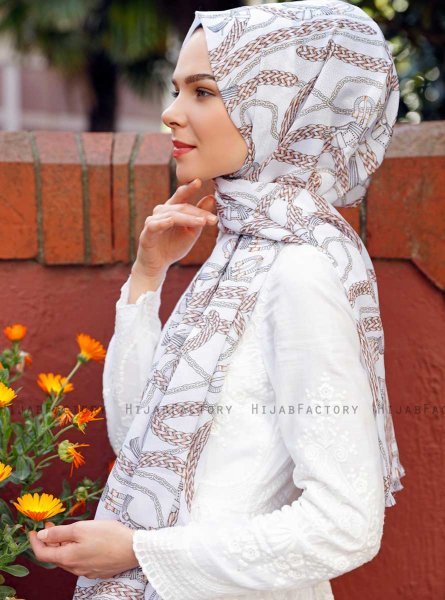 Zuleika - Brun Mønstret Hijab - Sal Evi